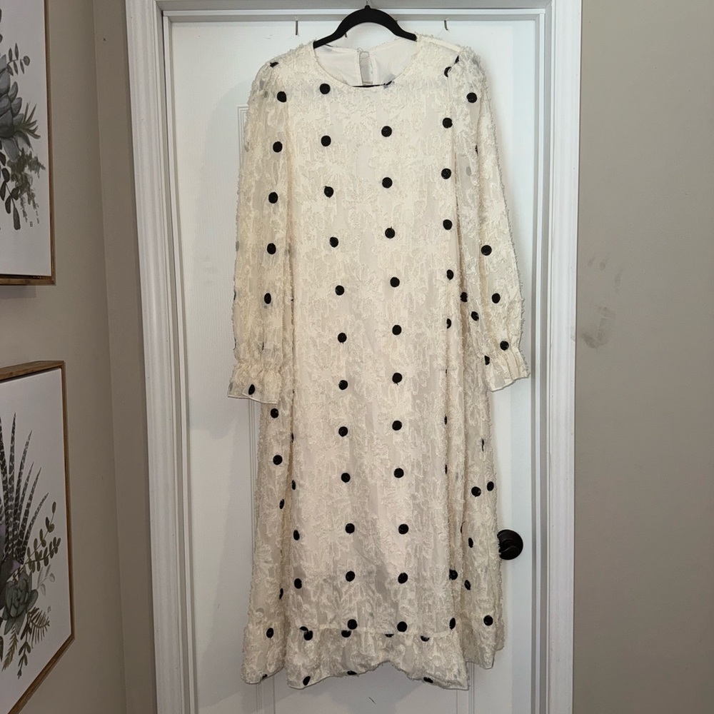 Multicolored Long Sleeve Sundress with Bishop Sleeves